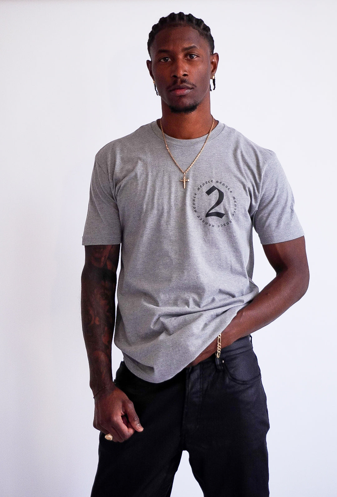 MENACE2 Stamp Tee (Grey)